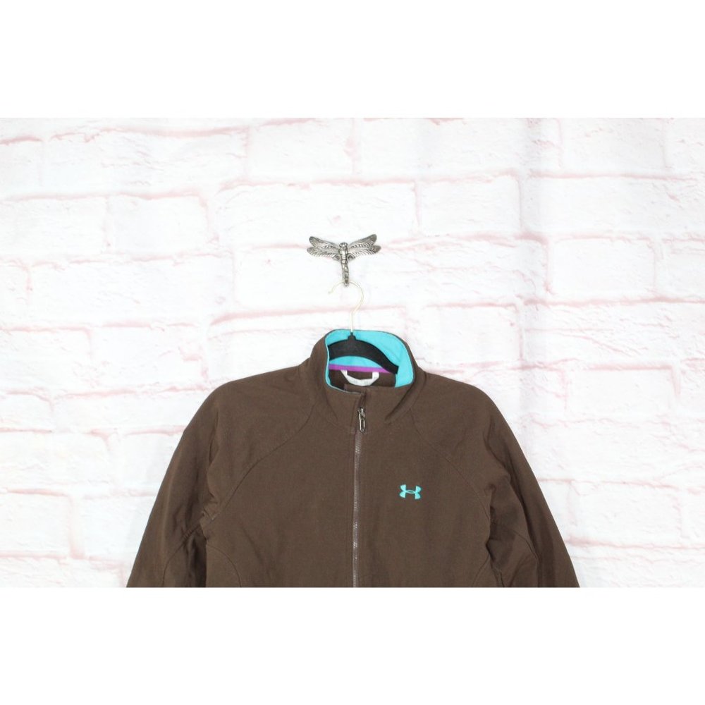 Under Armour Brown Polyester Blend Full Zip Jacket Size M - Picture 2 of 11